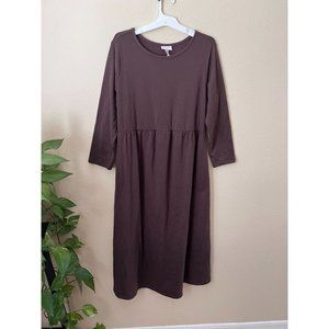 Isabel Maternity M Dress Brown Calf Length Round Neck